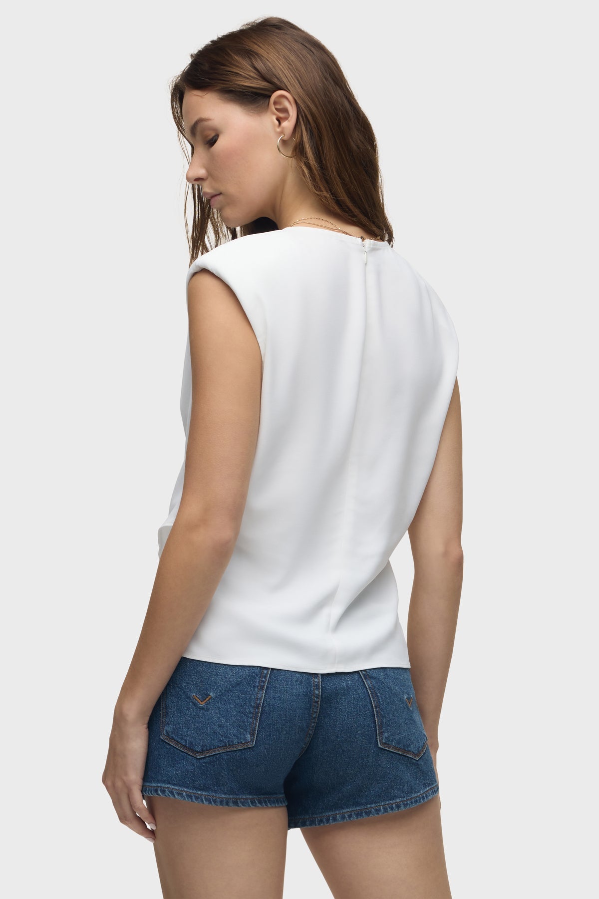 Hudson Shoulder Padded Wrap Sleeveless Tee