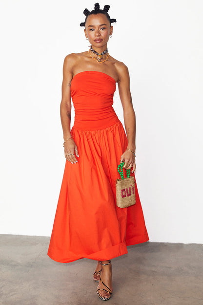 Never Fully Dressed Tomato Lola Mid-axi Dress