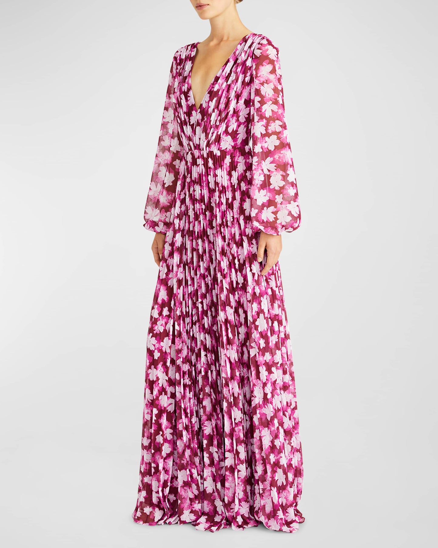 monique lhuillier Melanie Chiffon Long Dress