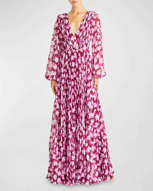 monique lhuillier Melanie Chiffon Long Dress