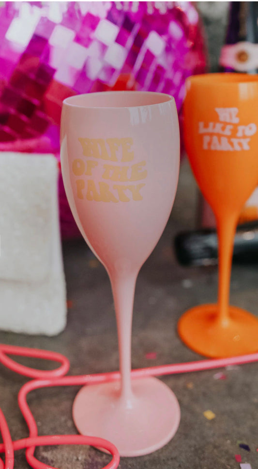 WIFE OF THE PARTY CHAMPAGNE GLASS