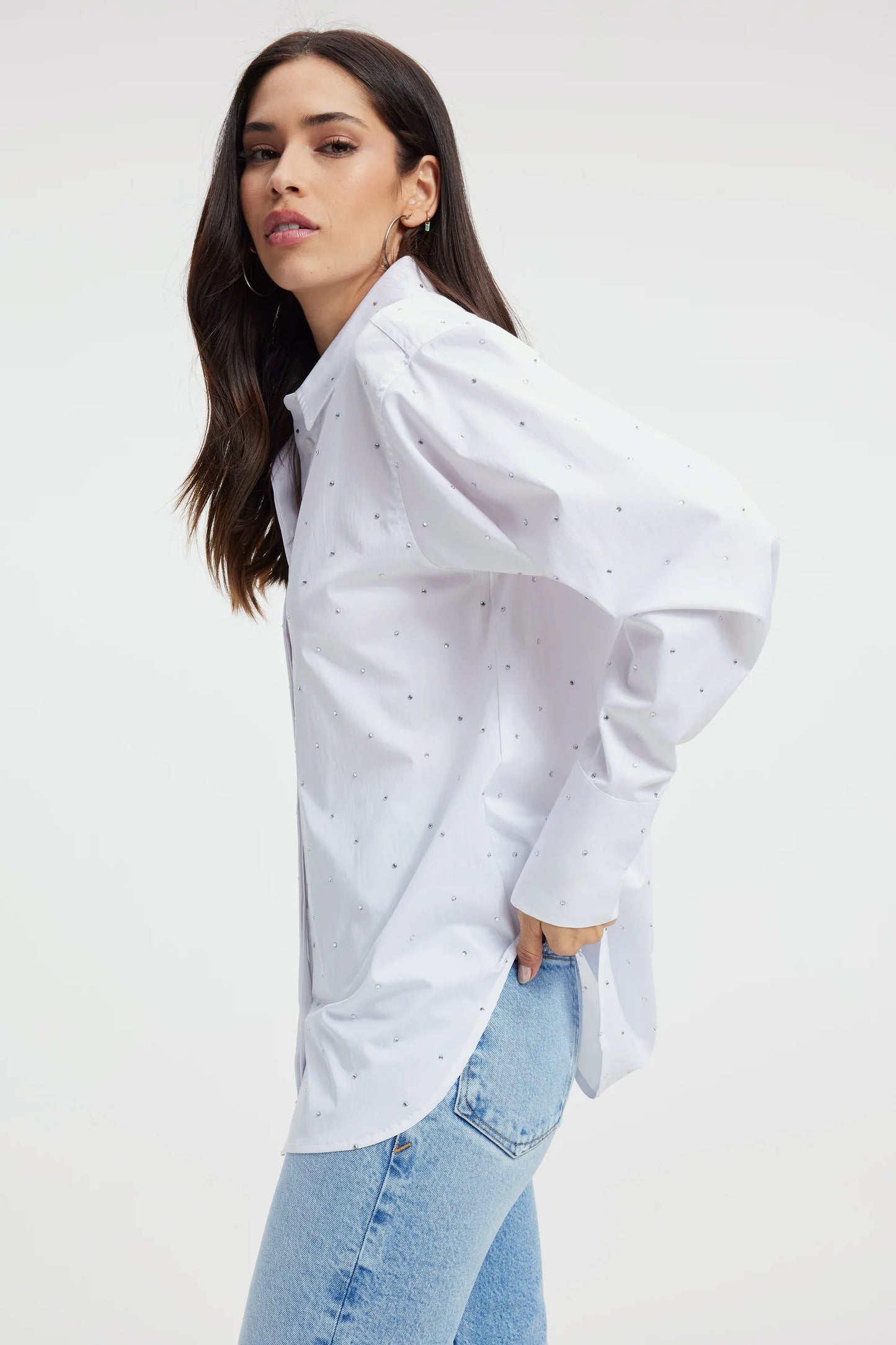 Good American Diamond Poplin Shirt