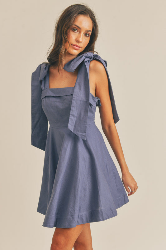 Midnight Blue Tie Dress