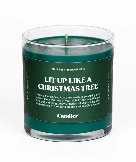 Lit Up Like a Christmas Tree Candle