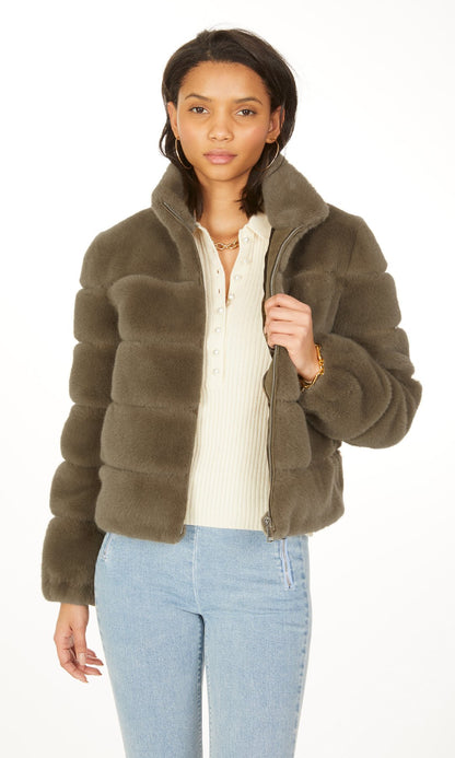 GENERATION LOVE JODI FAUX FUR - ARMY