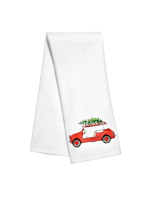 Little Red Car Kitchen Towel