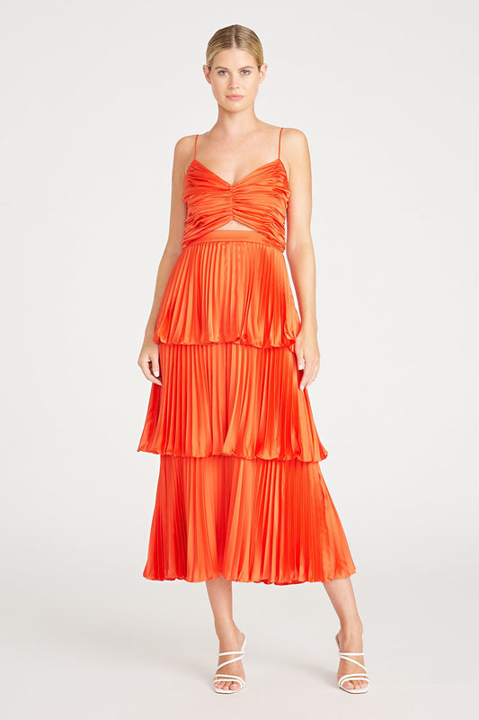 Amur Lulla Pleated Midi Dress - Poppy Field