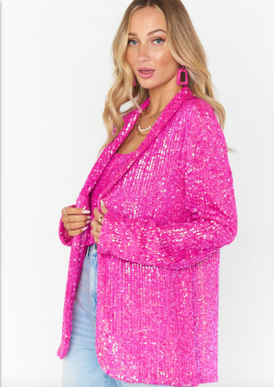 DANCE BLAZER - PINK DISCO SEQUIN