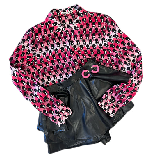 ALICE + OLIVIA WILLA PRINTED TOP