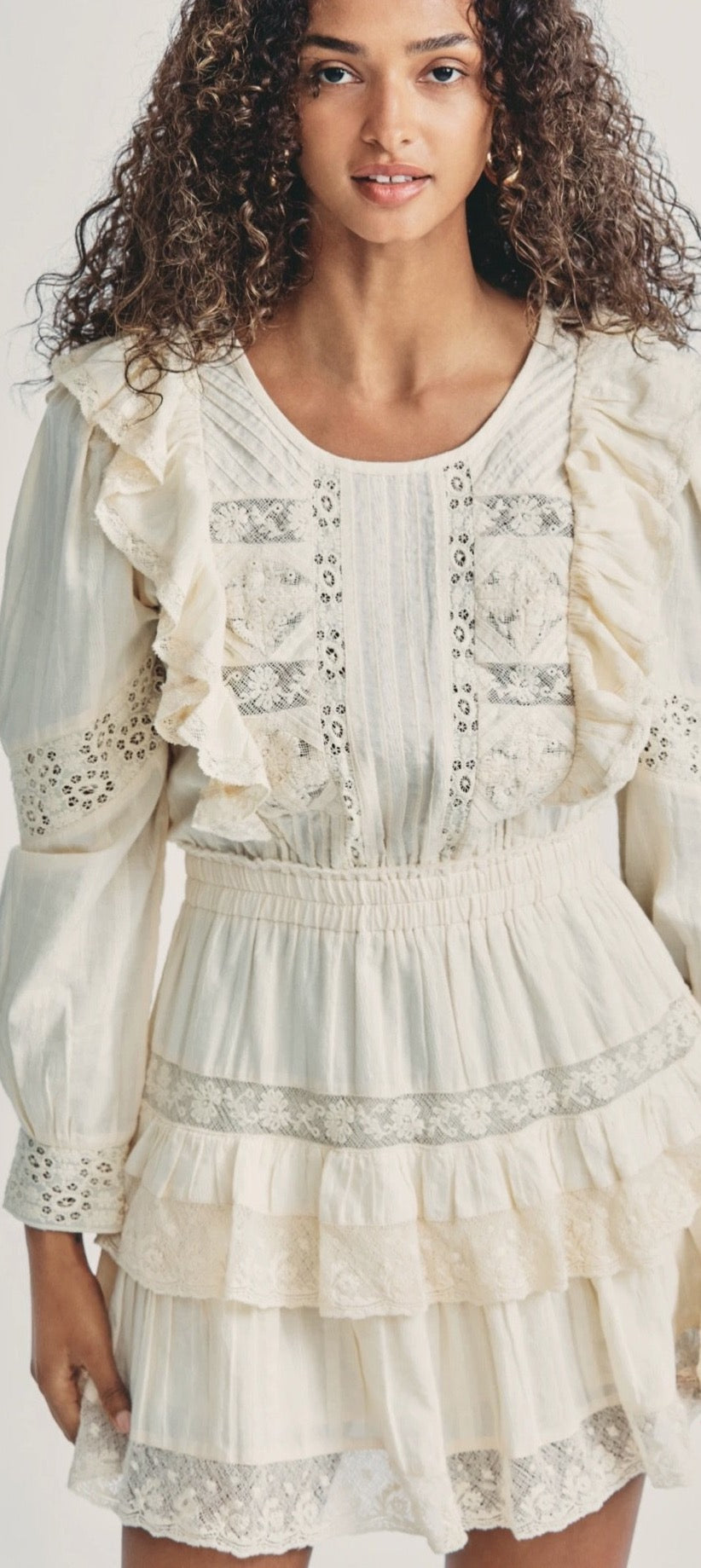 LOVESHACKFANCY SANTORINI DRESS IVORY
