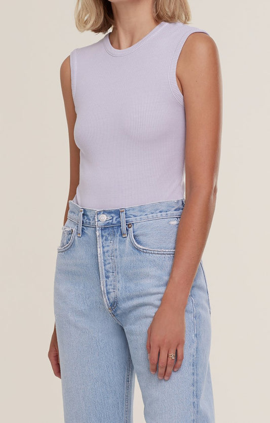 Agolde Sutton V Back Mauve Bodysuit