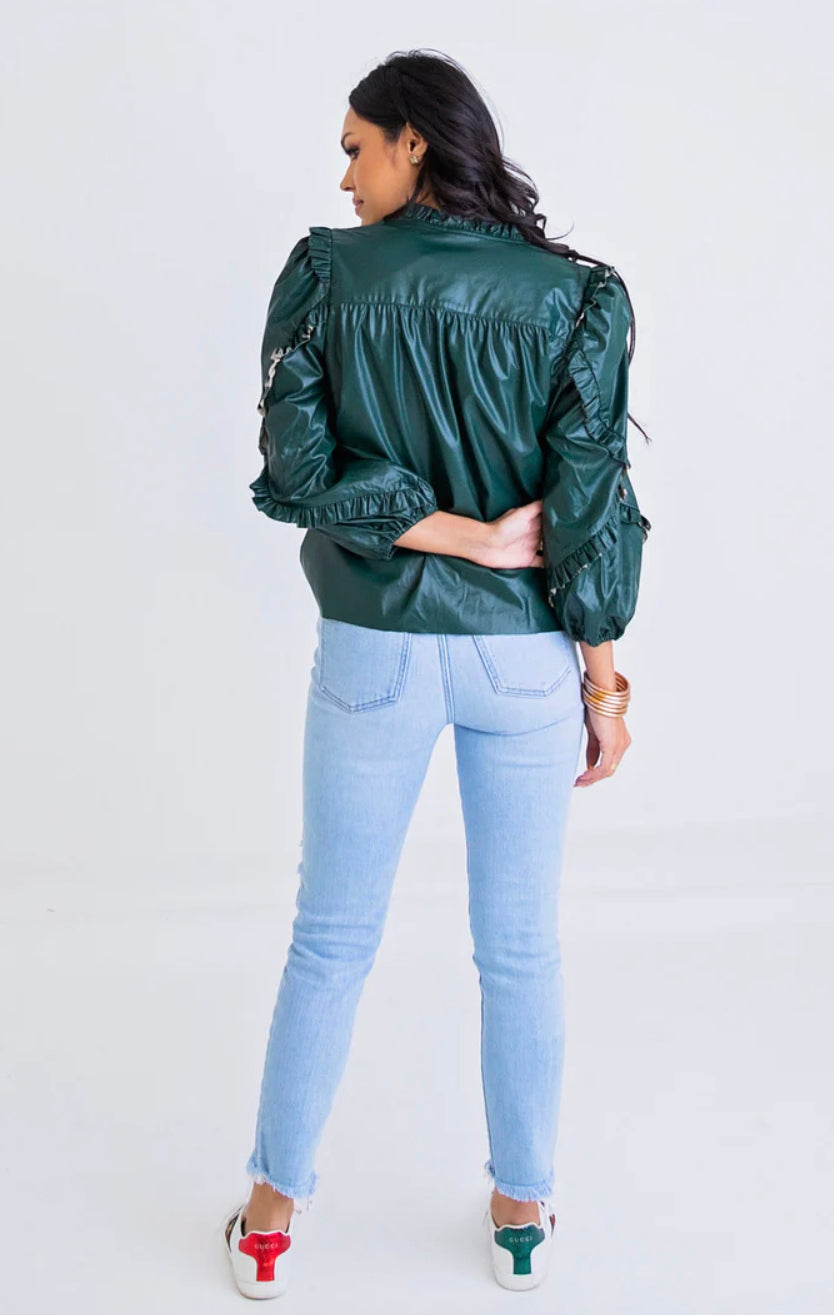 Hunter Green Pleather Top