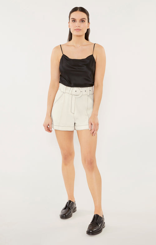 CINQ A SEPT ALDI SHORT - ALABASTER/BLACK