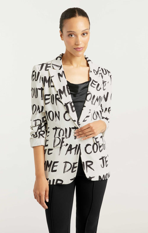 CINQ A SEPT AMOUR SCRUNCHED BLAZER