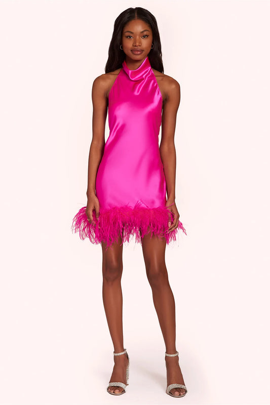 Amanda Uprichard Lunaria Dress - Hot Pink
