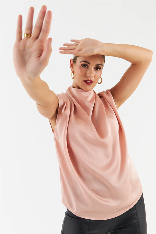 Lauren Satin Pink Blouse