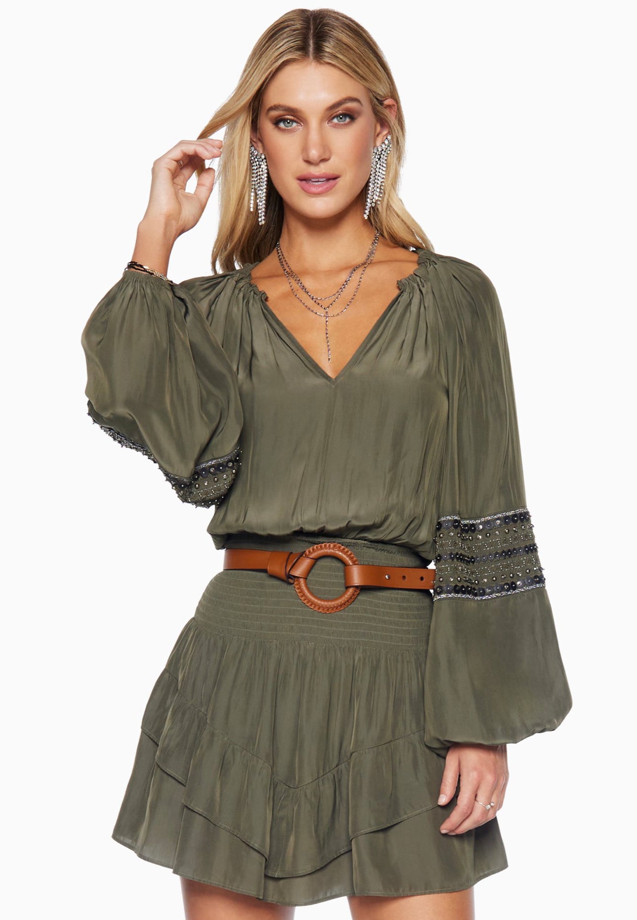 RAMY BROOK RALPHIE RUFFLE MINI DRESS