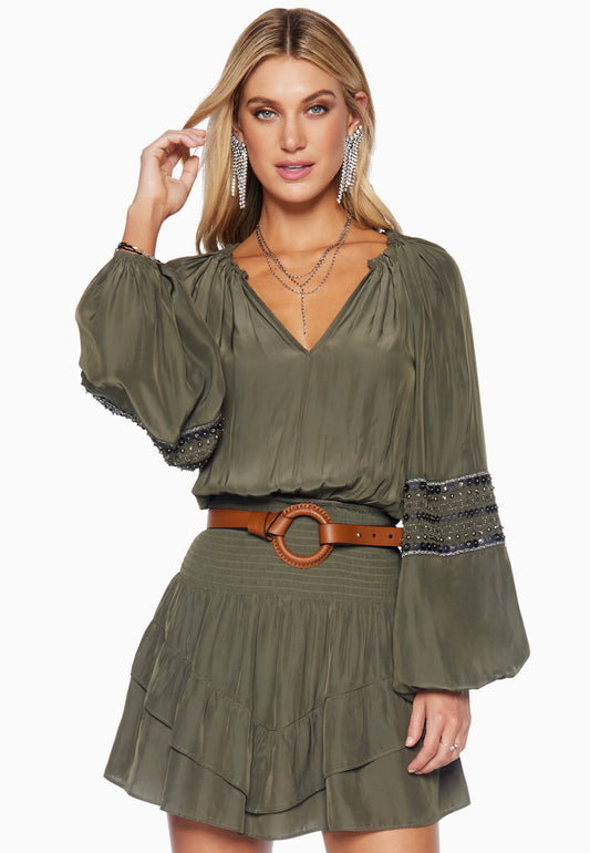 RAMY BROOK RALPHIE RUFFLE MINI DRESS