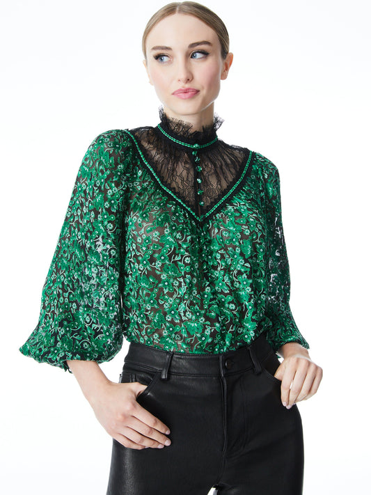 Alice + Olivia Clarice Floral Blouse