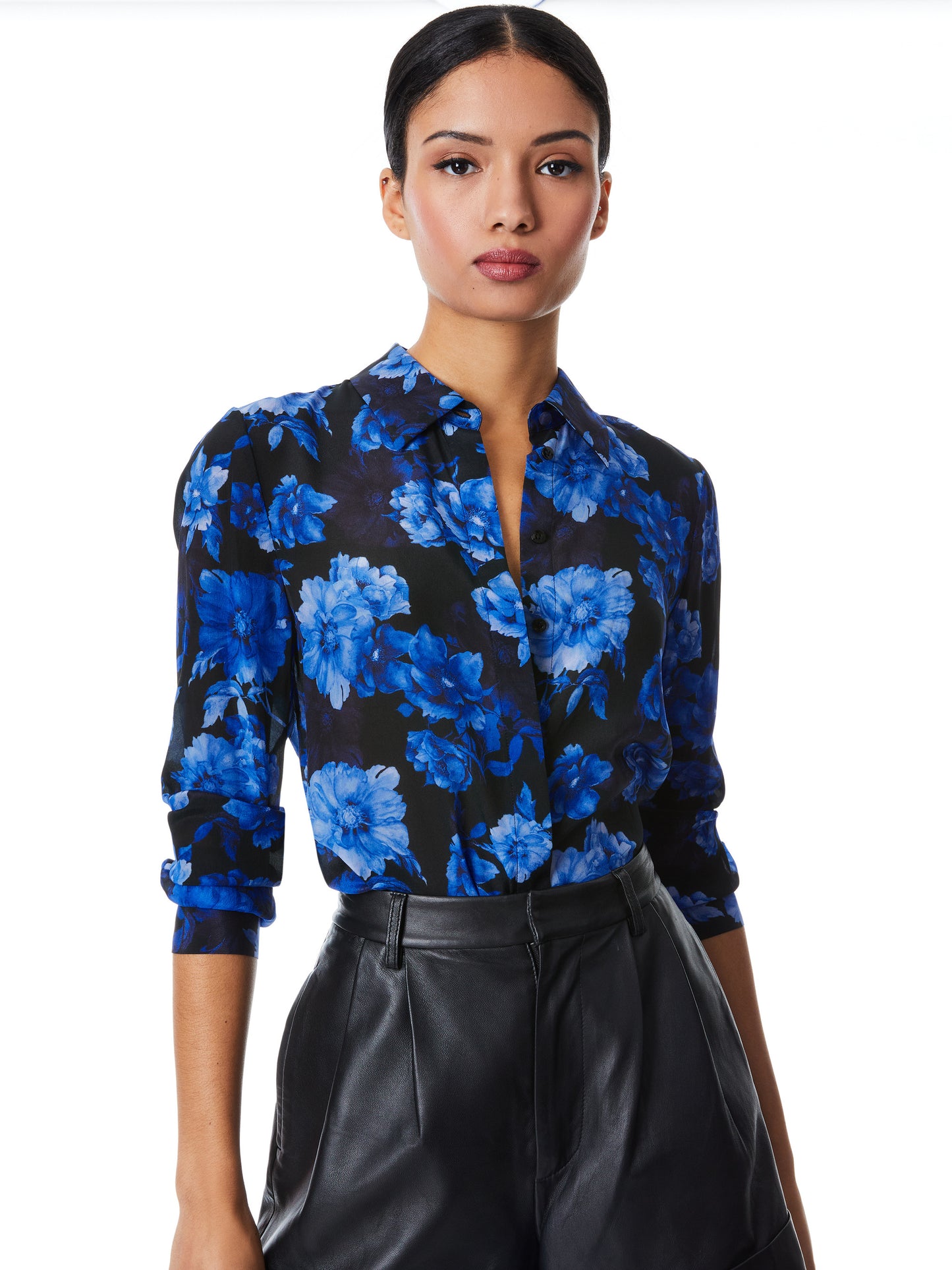 ALICE & OLIVIA WILLA PLACKET TOP