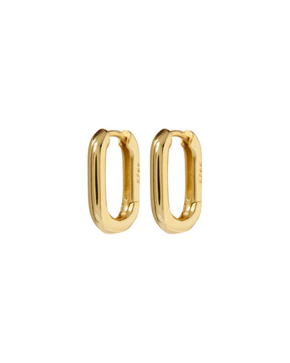 Chain Link Huggies - Gold