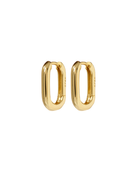 Chain Link Huggies - Gold