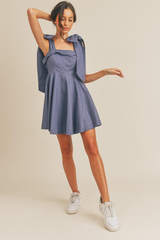 Midnight Blue Tie Dress