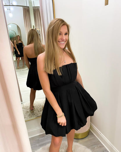 Off Shoulder Pleat Dress