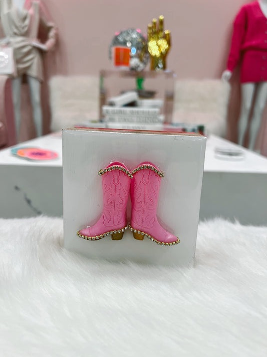 4x4 Pink Rhinestone Boots