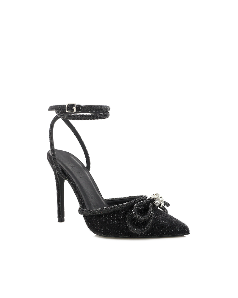 Black Glitter Heels