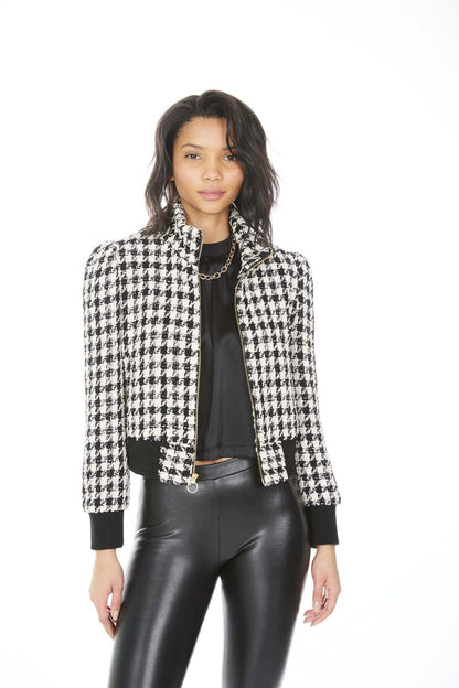 GENERATION LOVE LOGAN HOUNDSTOOTH BOMBER