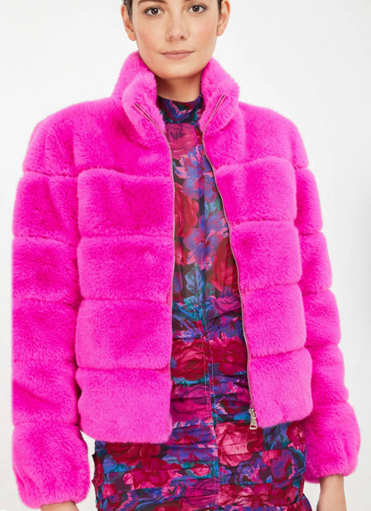 Generation Love Jodi Hot Pink Faux Fur Jacket