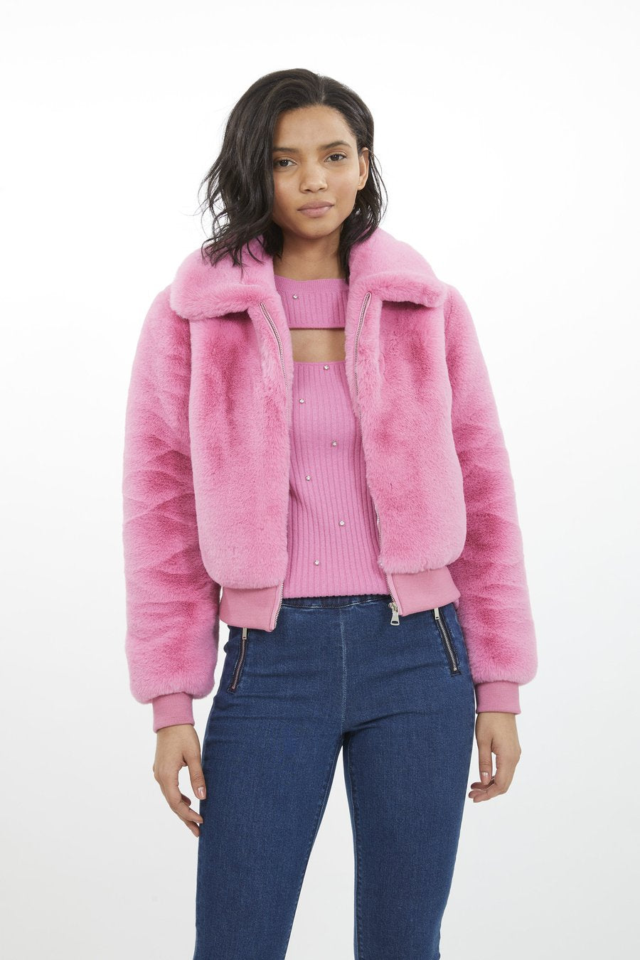 GENERATION LOVE ROMI FAUX FUR BOMBER
