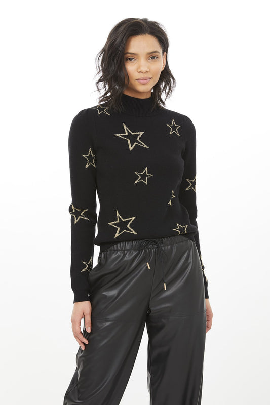GENERATION LOVE KHLOE STAR SWEATER - BLACK