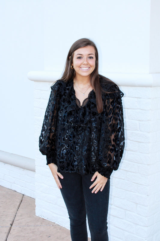 Alice + Olivia Laurette Ruffle Blouse
