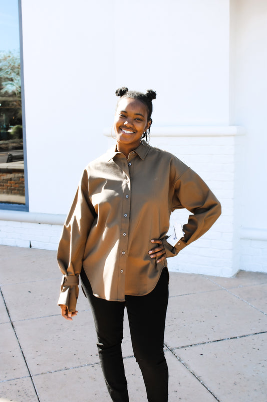 Good American Poplin Tabbed Shirt