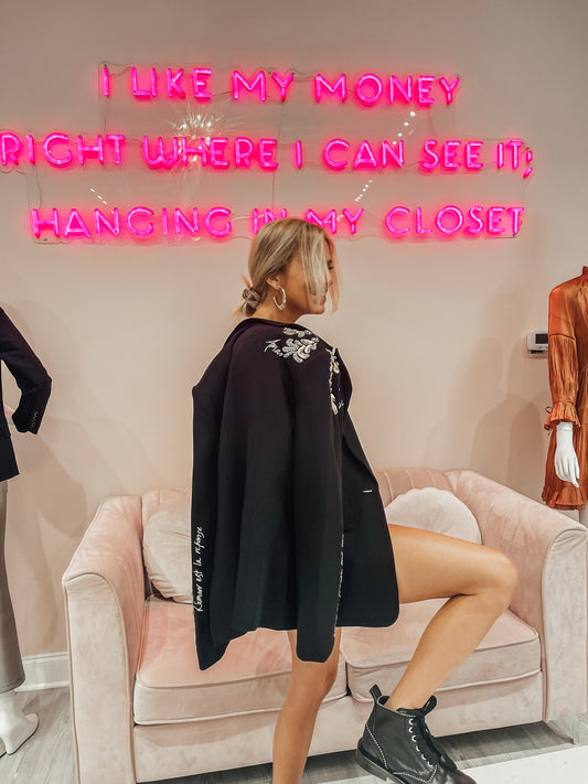 CINQ A SEPT SEQUIN SCRIPT CHEYENNE BLAZER