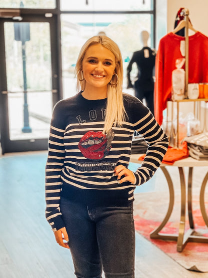 ZADIG AND VOLTAIRE CASHMERE STRIPES SWEATER