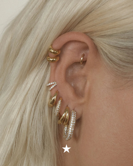 XL Pave Chain Link Hoops