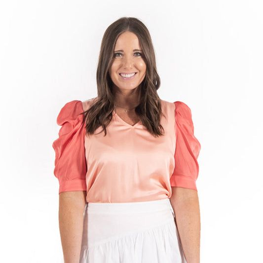 KATE TOP - APRICOT COLORBLOCK