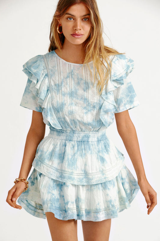LoveShackFancy Natasha Mini Dress - Pacific Indigo
