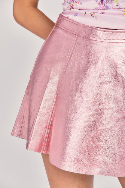 LOVESHACKFANCY DORNIE LEATHER MINI SKIRT