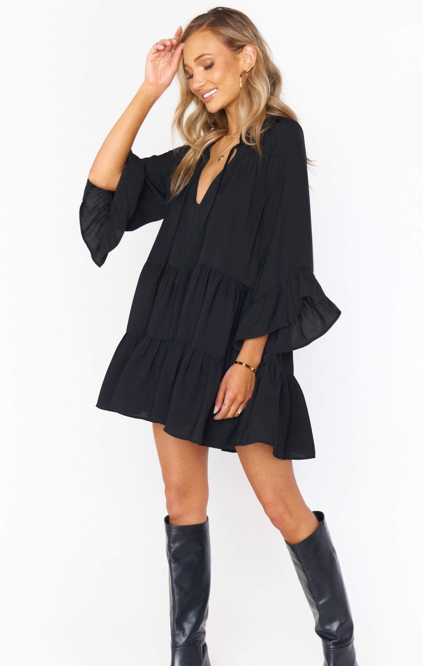 VIOLA MINI DRESS - BLACK
