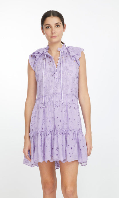 Mirabelle Embroidered Dress - Lavender