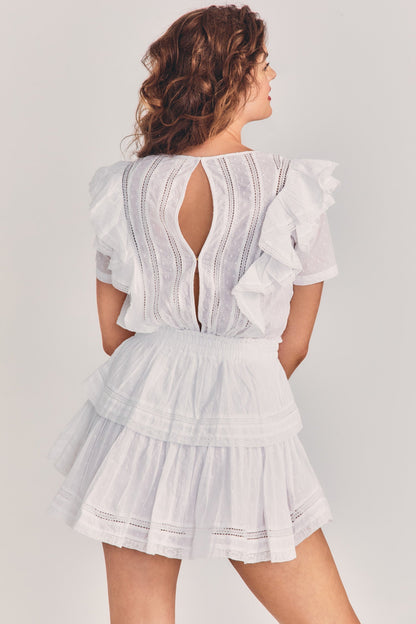 LOVESHACKFANCY NATASHA MINI DRESS - WHITE