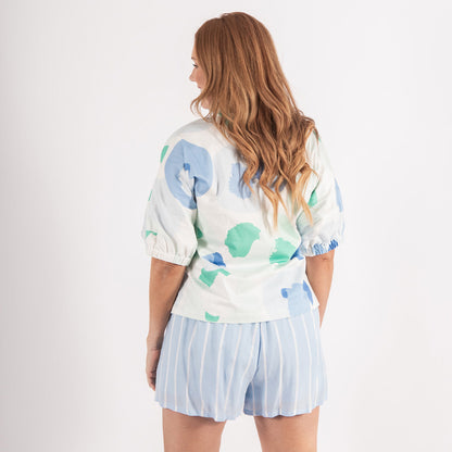 POPPY TOP - SEAGLASS SPOT CHEETAH
