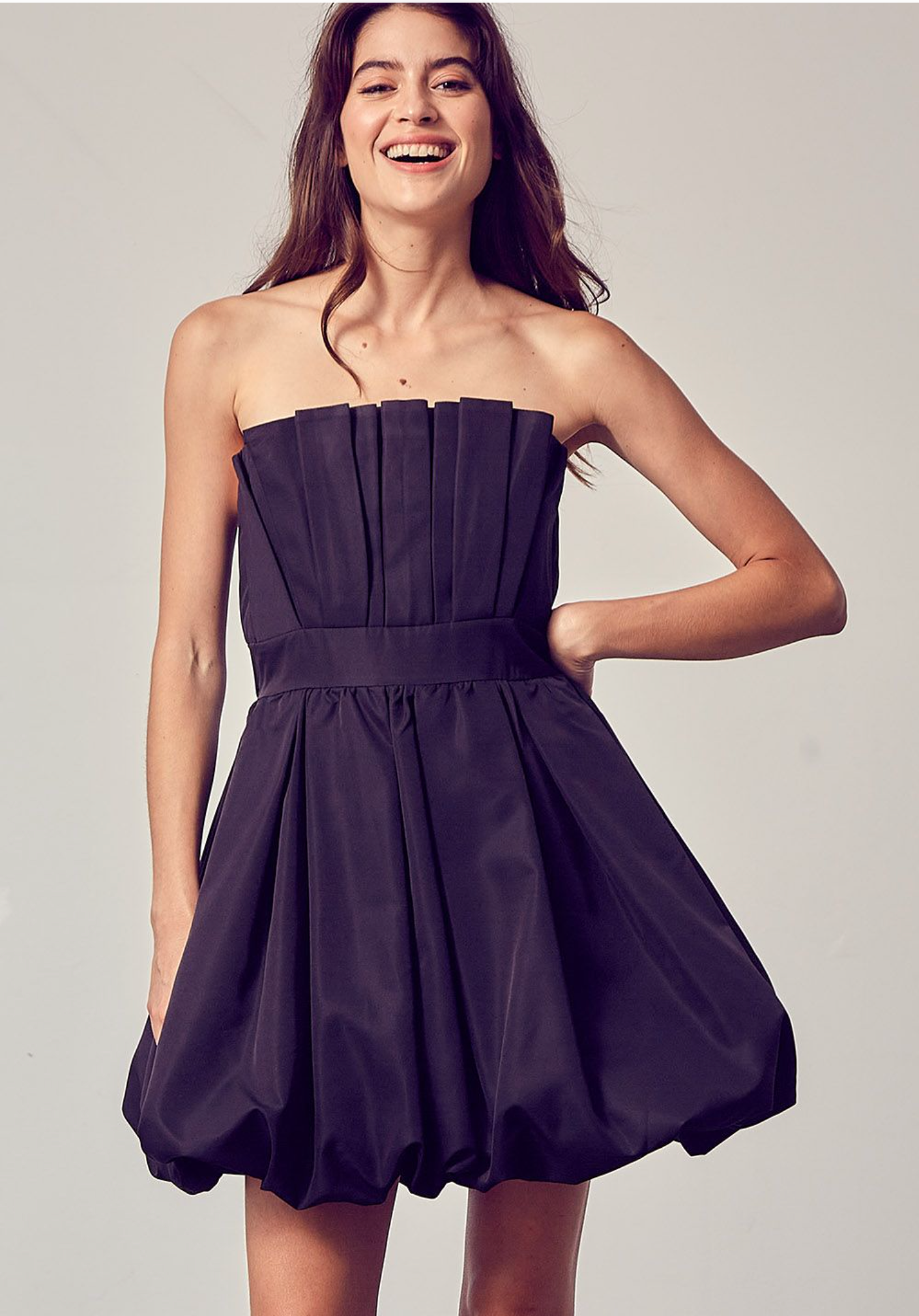 Off Shoulder Pleat Dress