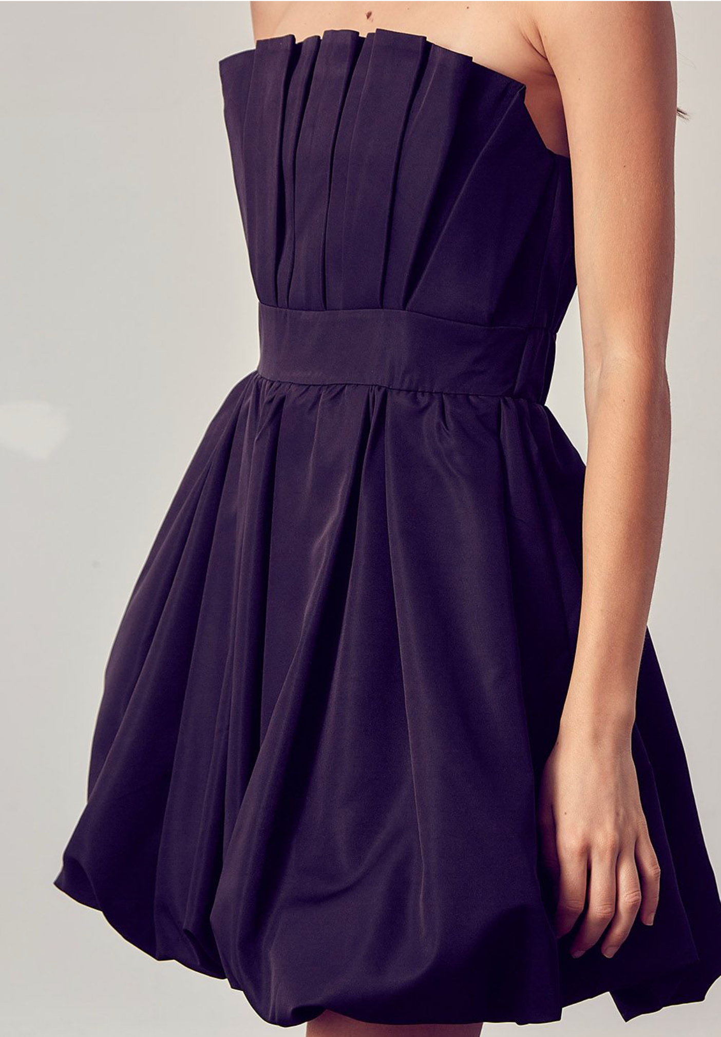 Off Shoulder Pleat Dress