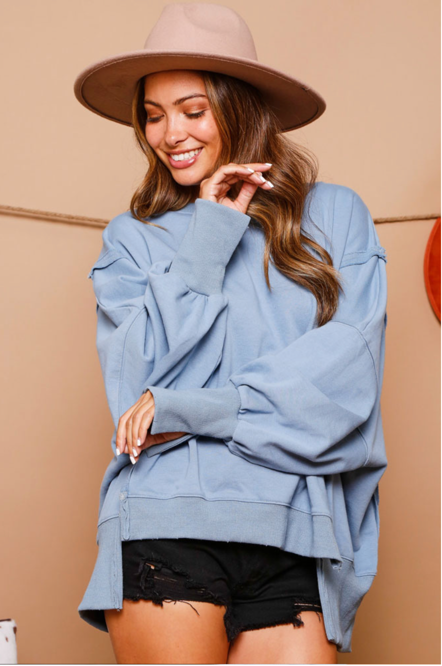 OVERSIZED DENIM BABY SWEATSHIRT