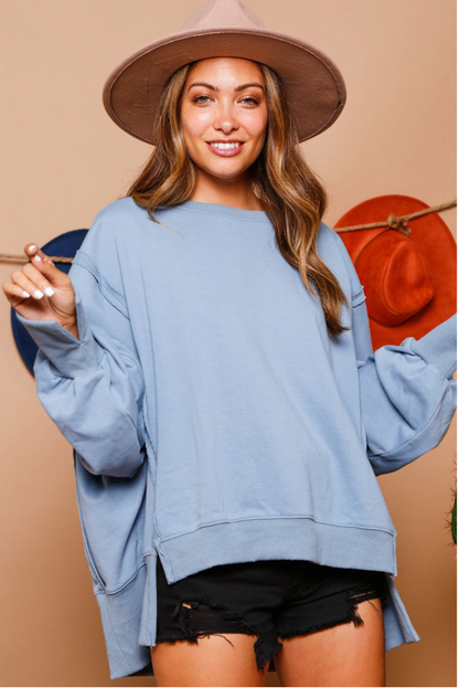 OVERSIZED DENIM BABY SWEATSHIRT